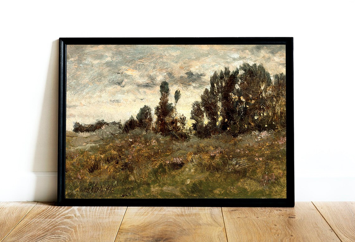 Country Oil Painting Vintage Farmhouse Landscape Art Print - Image 4