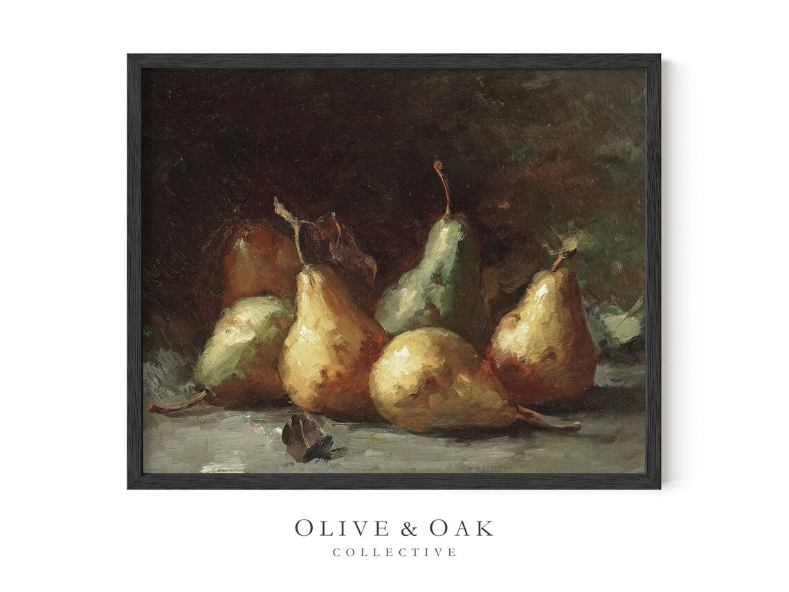 Pear Still Life Painting, Kitchen Decor Art Print - Image 2