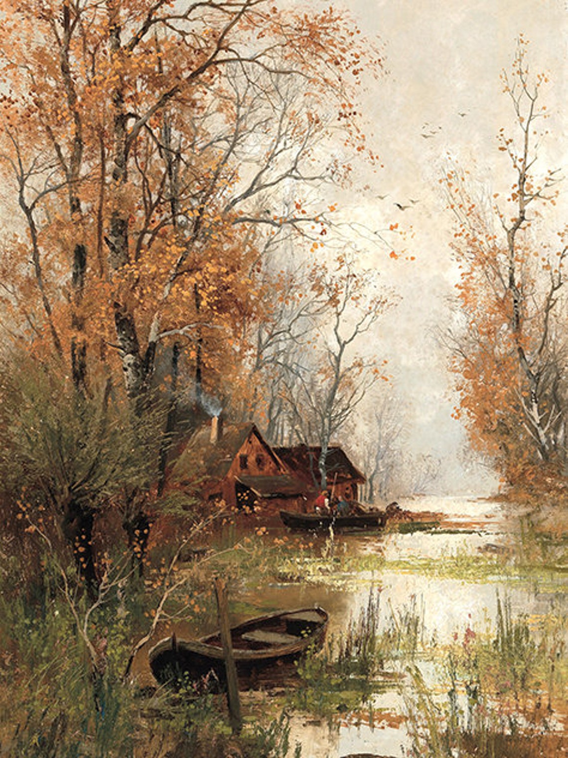 Fall Landscape Painting, Vintage Autumn Decor Art Print - Image 3