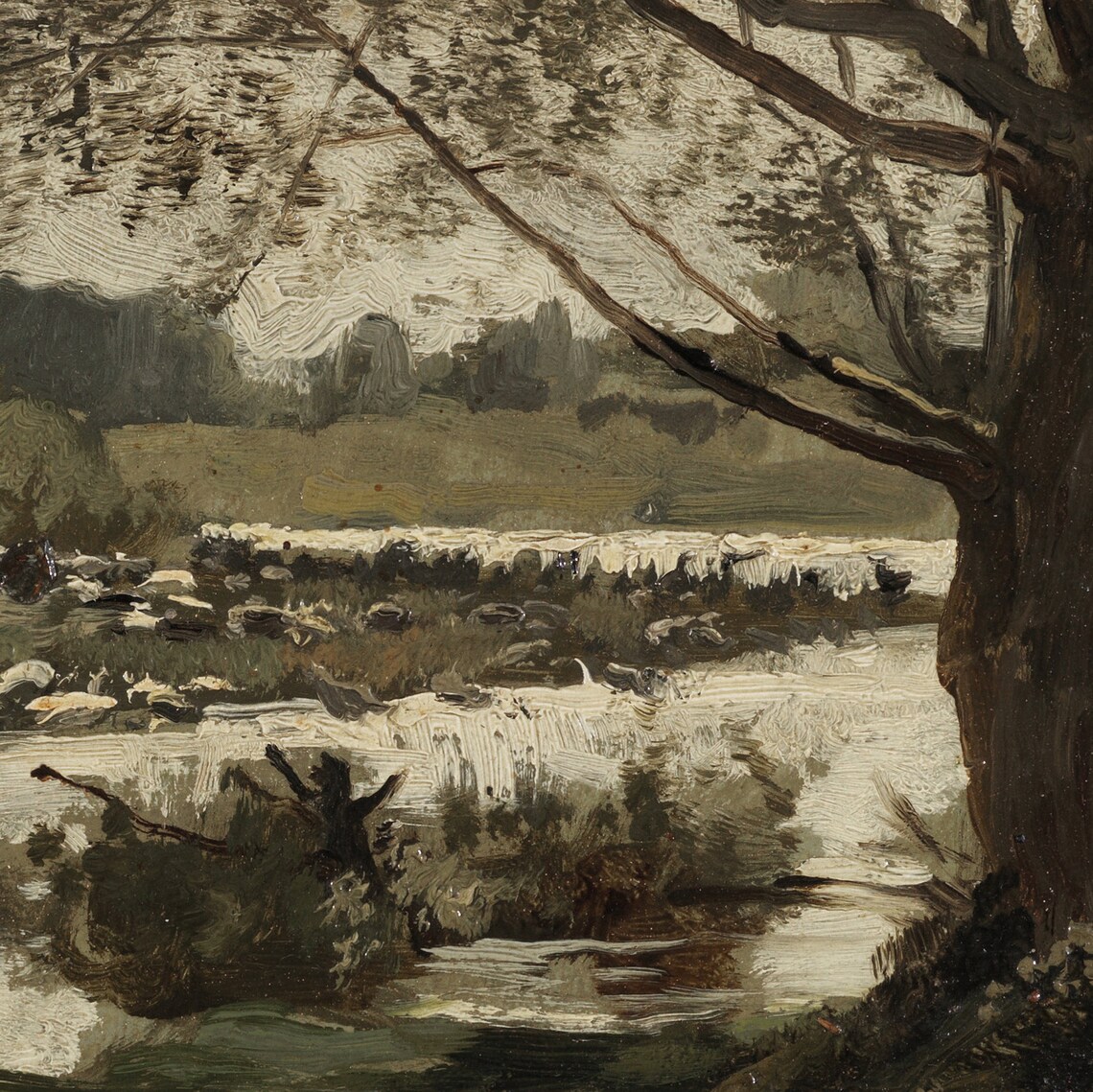 Earth Tone Vintage Landscape Painting, Cottagecore Art Print - Image 2