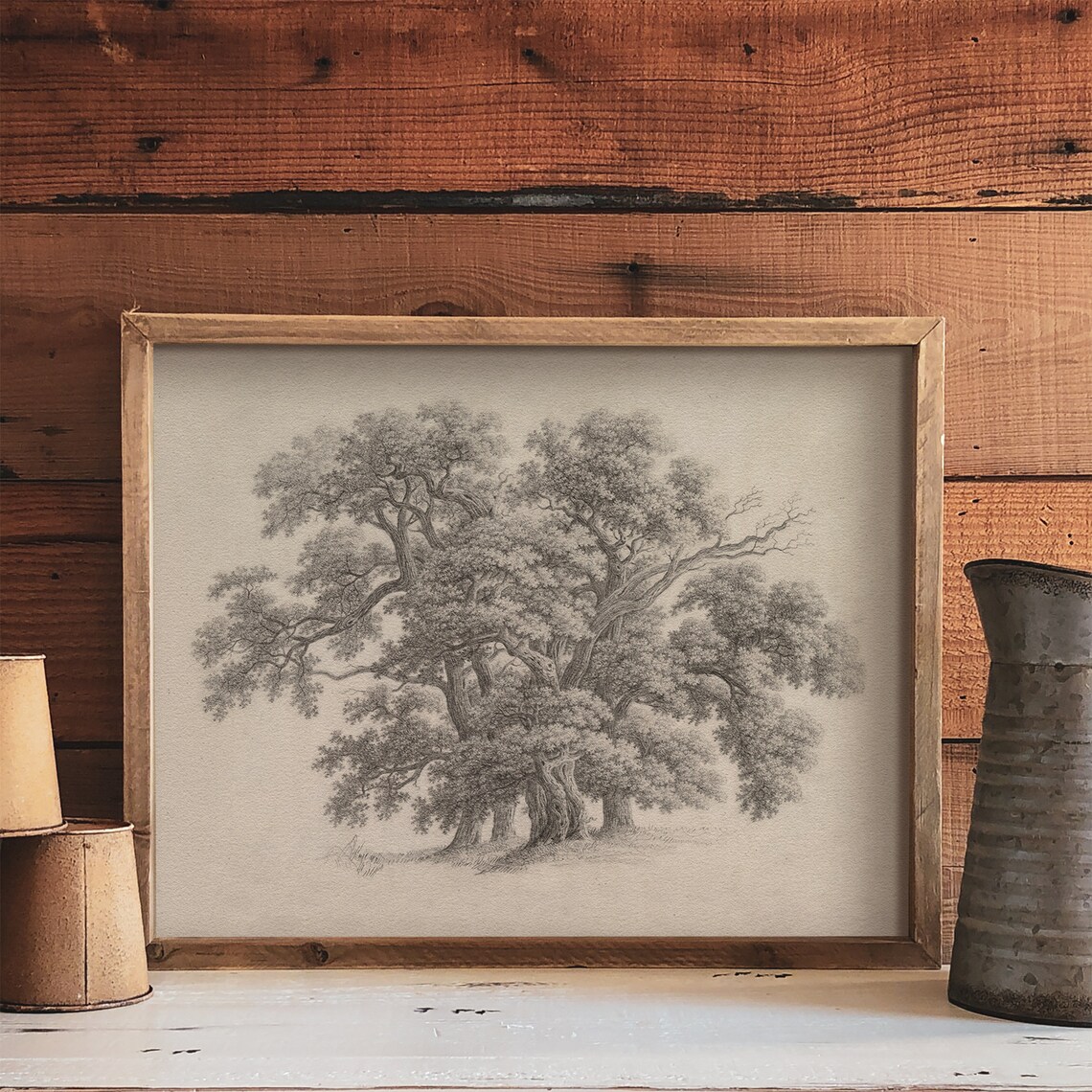 Vintage Oak Tree Sketch, Botanical Drawing Art Print - Image 3