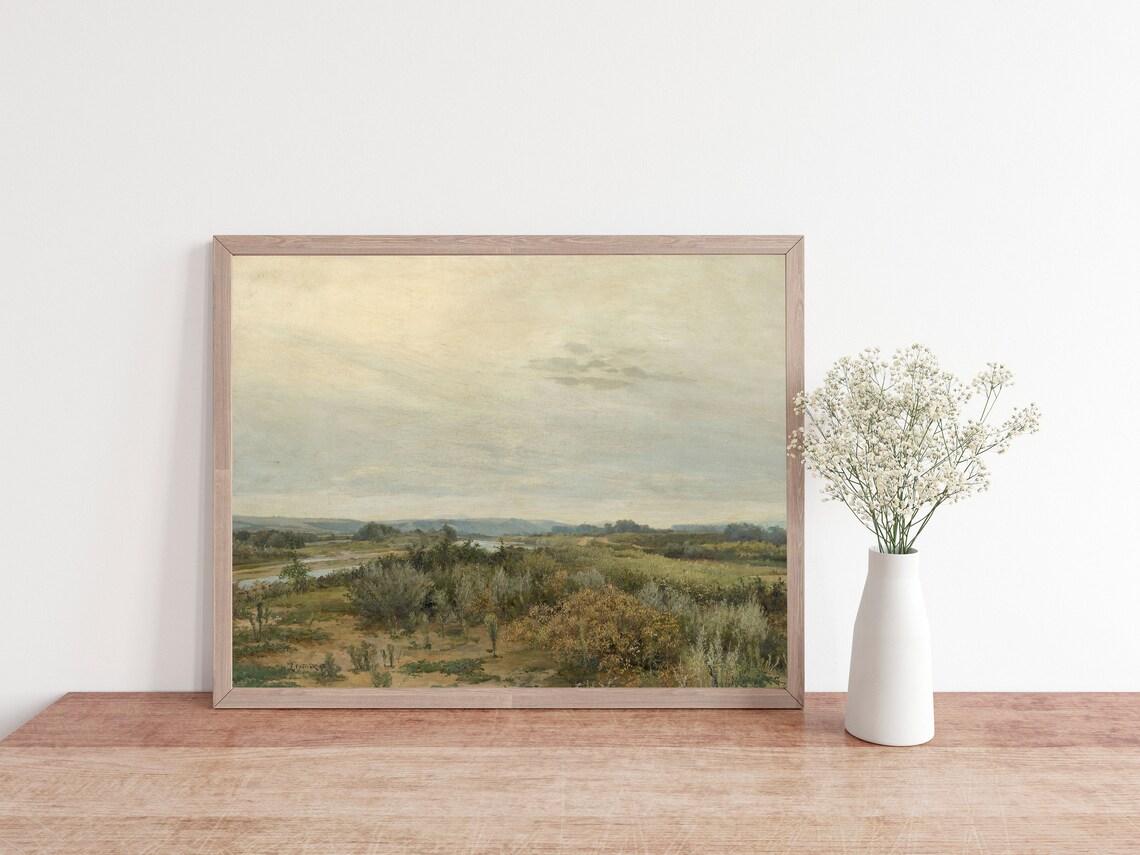 Vintage Retro Country Landscape Painting, Art Print - Image 2