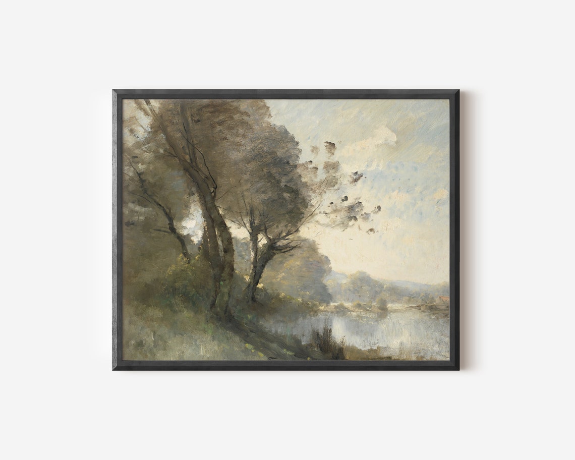 Soft Landscape Painting, Vintage Landscape Art Print - Image 2