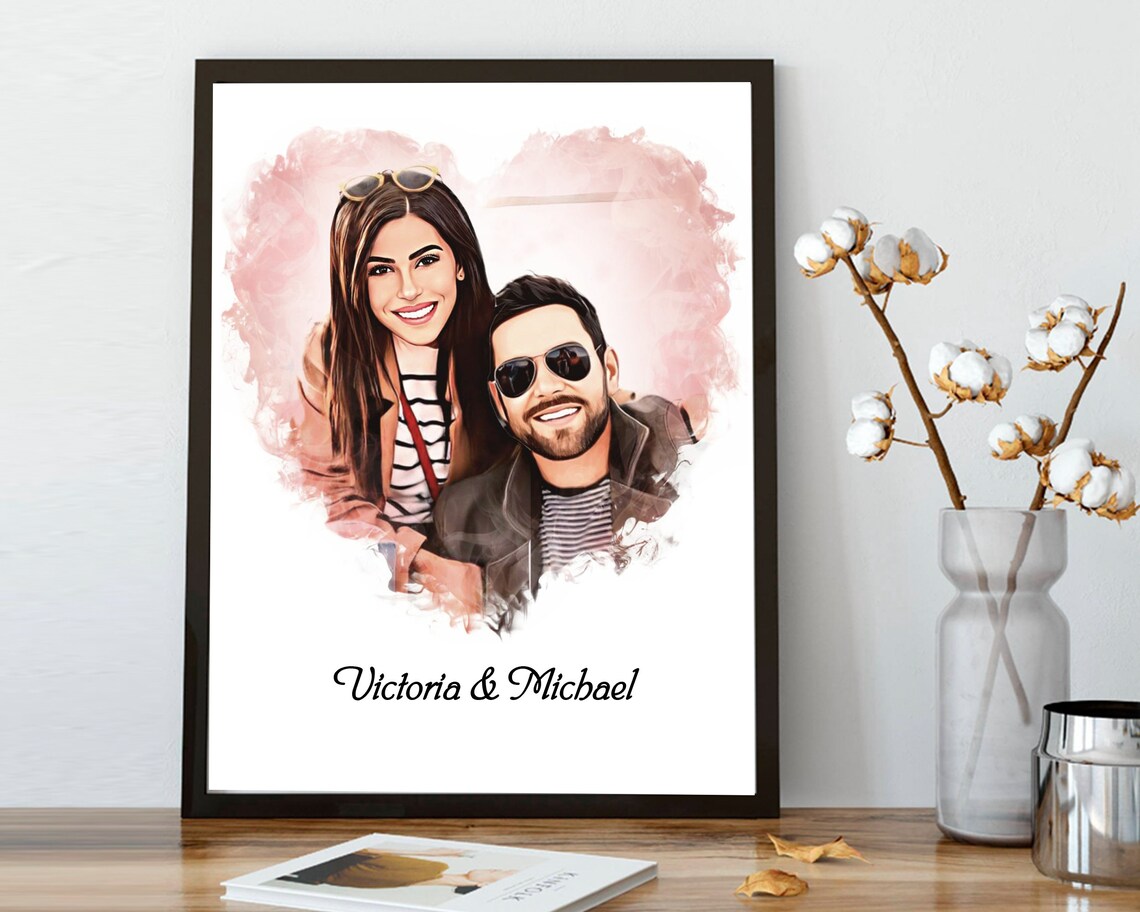 I Love You to the Moon and Back Sweet Couple Portrait Love Poster - Image 5