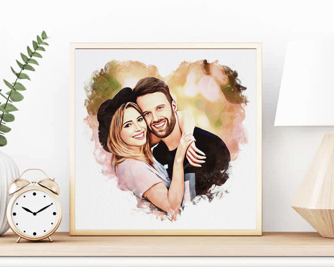 I Love You to the Moon and Back Sweet Couple Portrait Love Poster - Image 4
