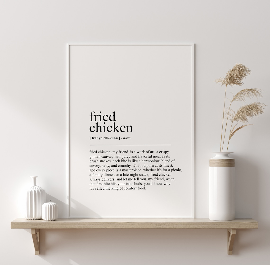 Fried Chicken Definition Funny Kitchen Wall Art - Image 2