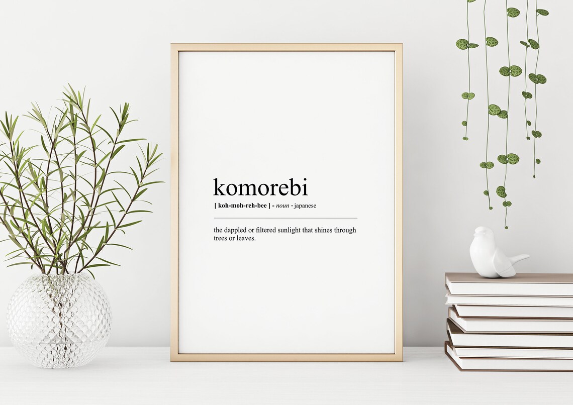 Komorebi Japanese Word Definition Minimalist Dictionary Poster - Image 3