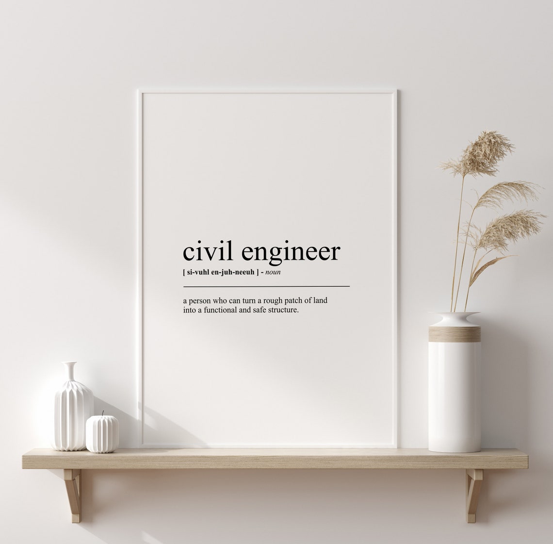 Civil Engineer Funny Definition Dictionary Art Engineer Gift Poster - Image 3