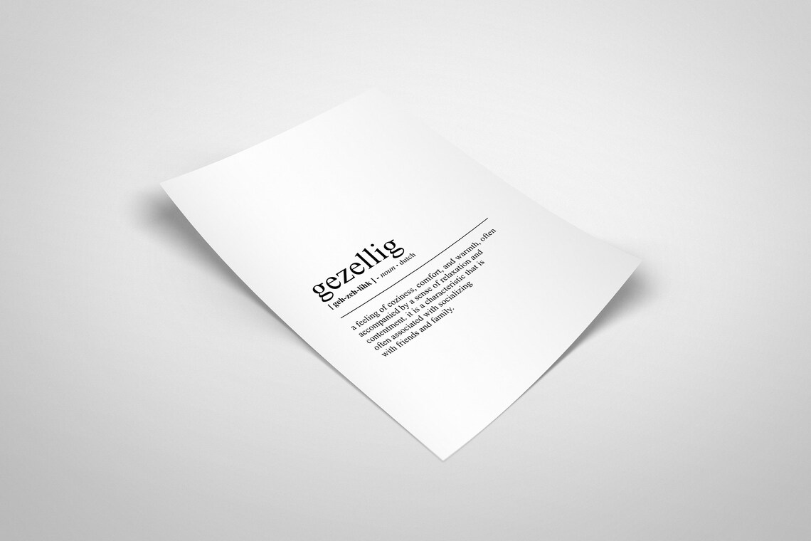 Gezellig Definition Print, Minimalist Dutch Quote - Image 2