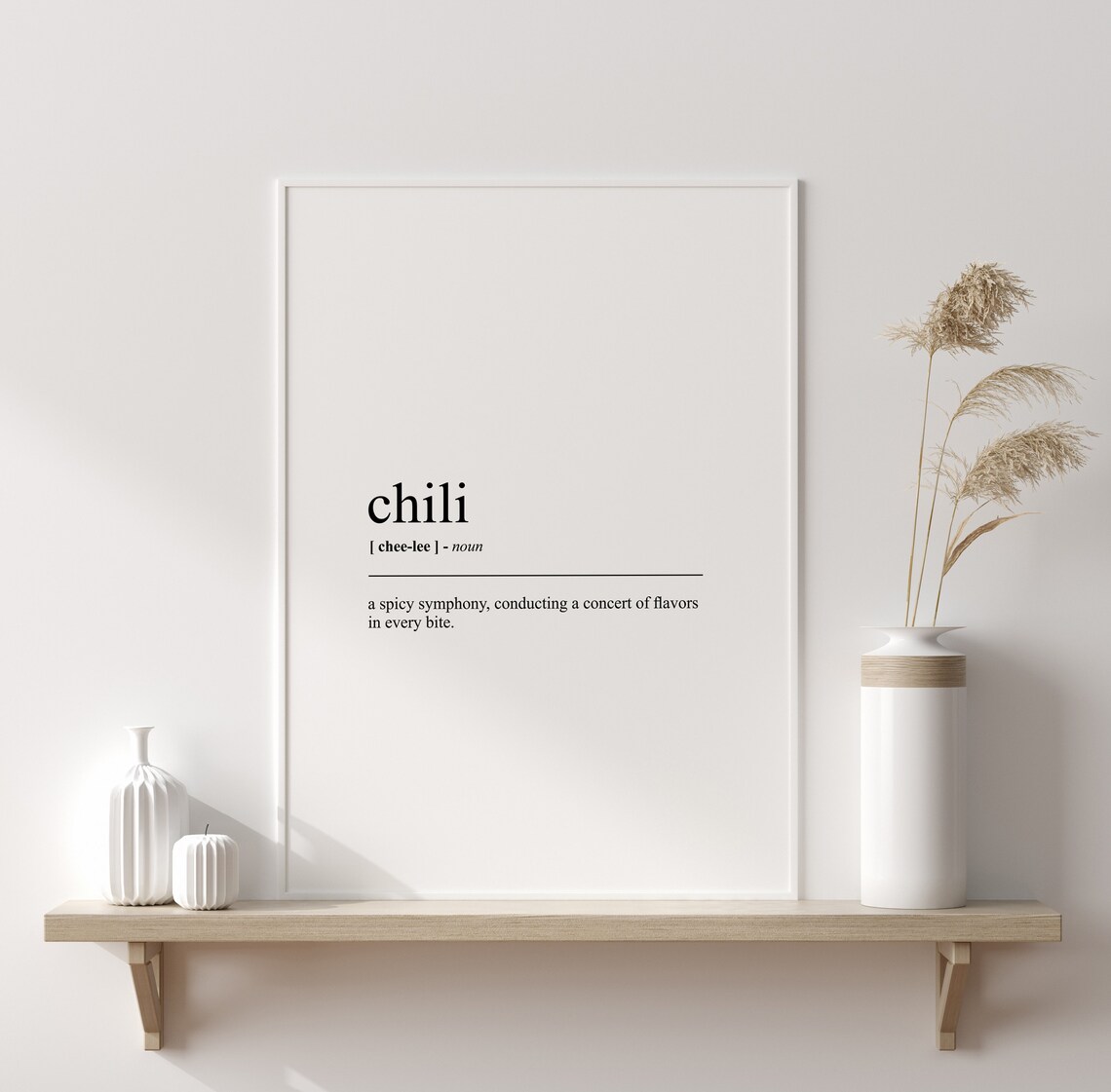Chili Funny Food Typography Word Definition Minimalist Kitchen Poster - Image 2