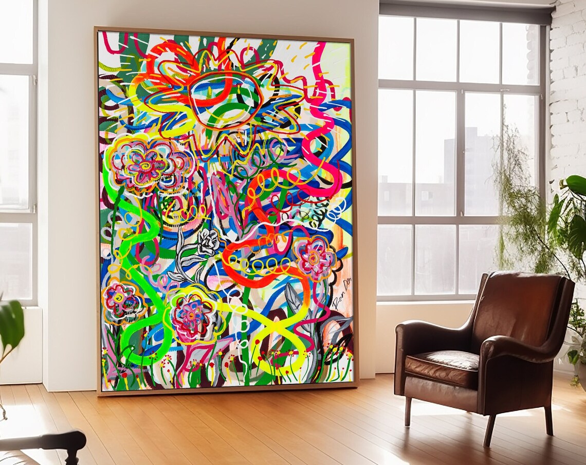Modern Abstract Pop Art Sun, Contemporary Art Print - Image 4