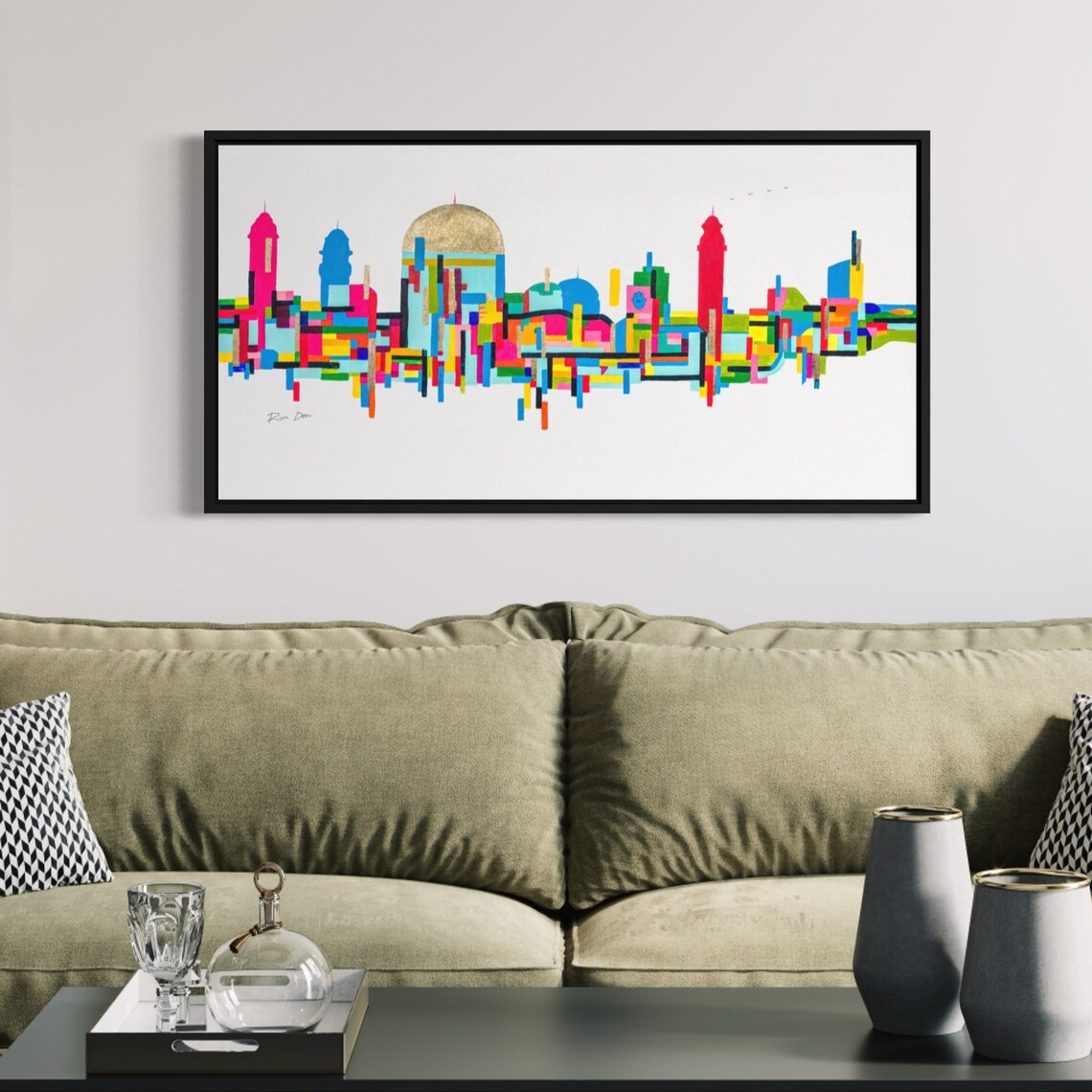 Jerusalem Abstract by Ron Deri, Modern Art Print - Image 4