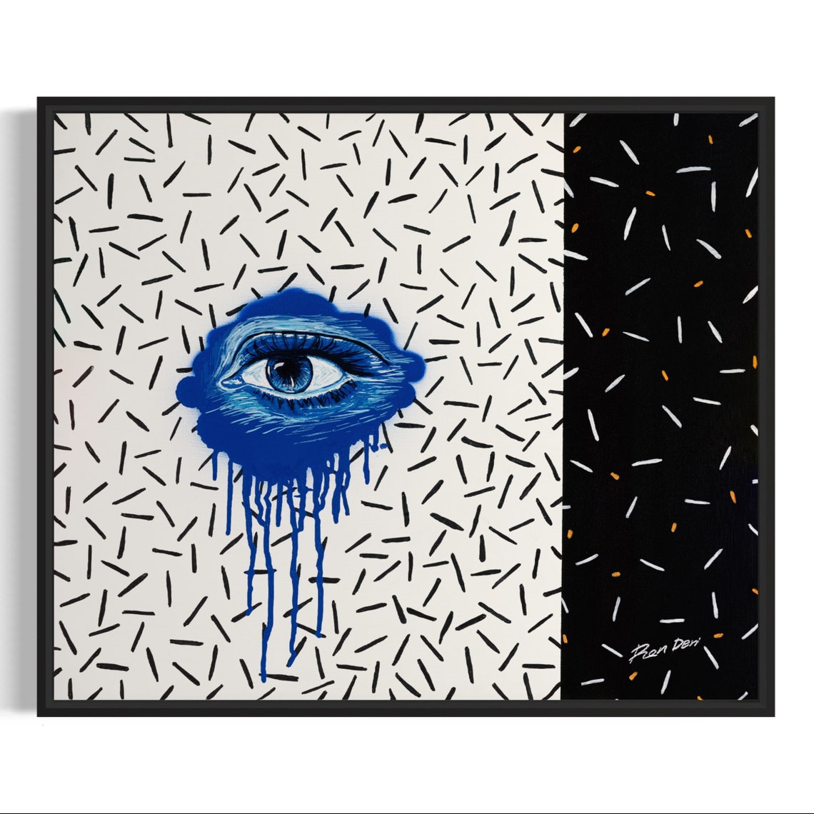 50 Blue Eye Pop Art Minimal Graphic Confetti Abstract Poster