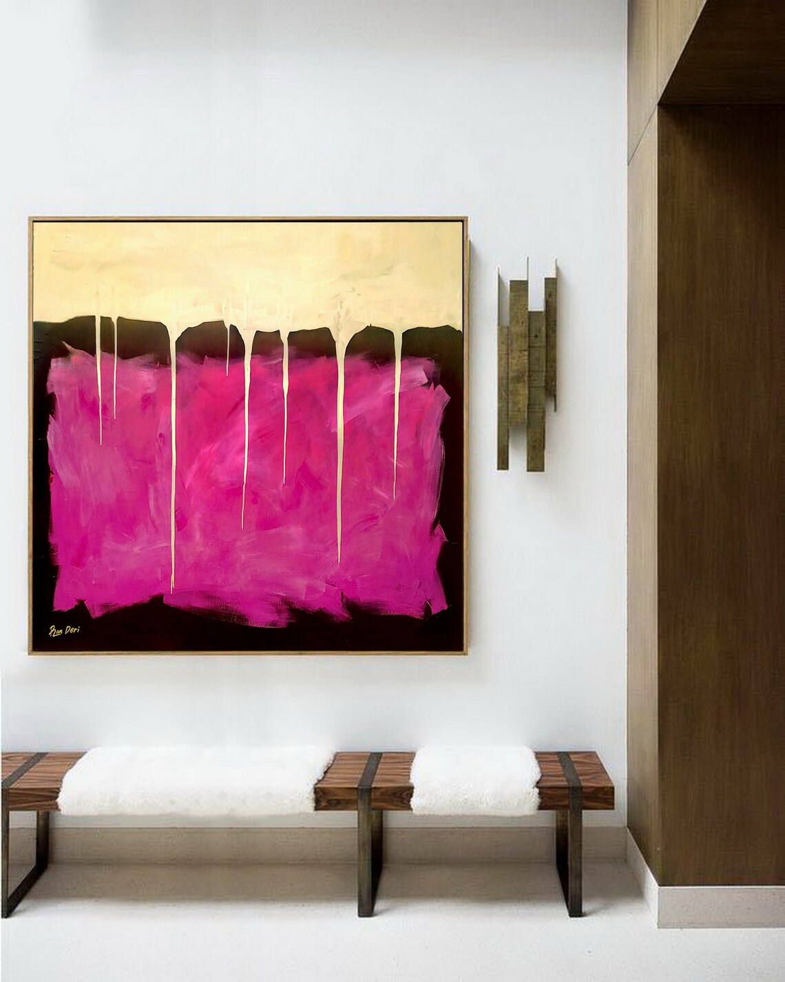 Ron Deri Golden Curtain Abstract Wall Art Print - Image 5