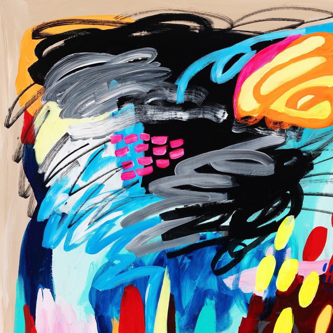 Elixir Of Life Energetic Gestural Expressive Abstract Painting Poster - Image 3