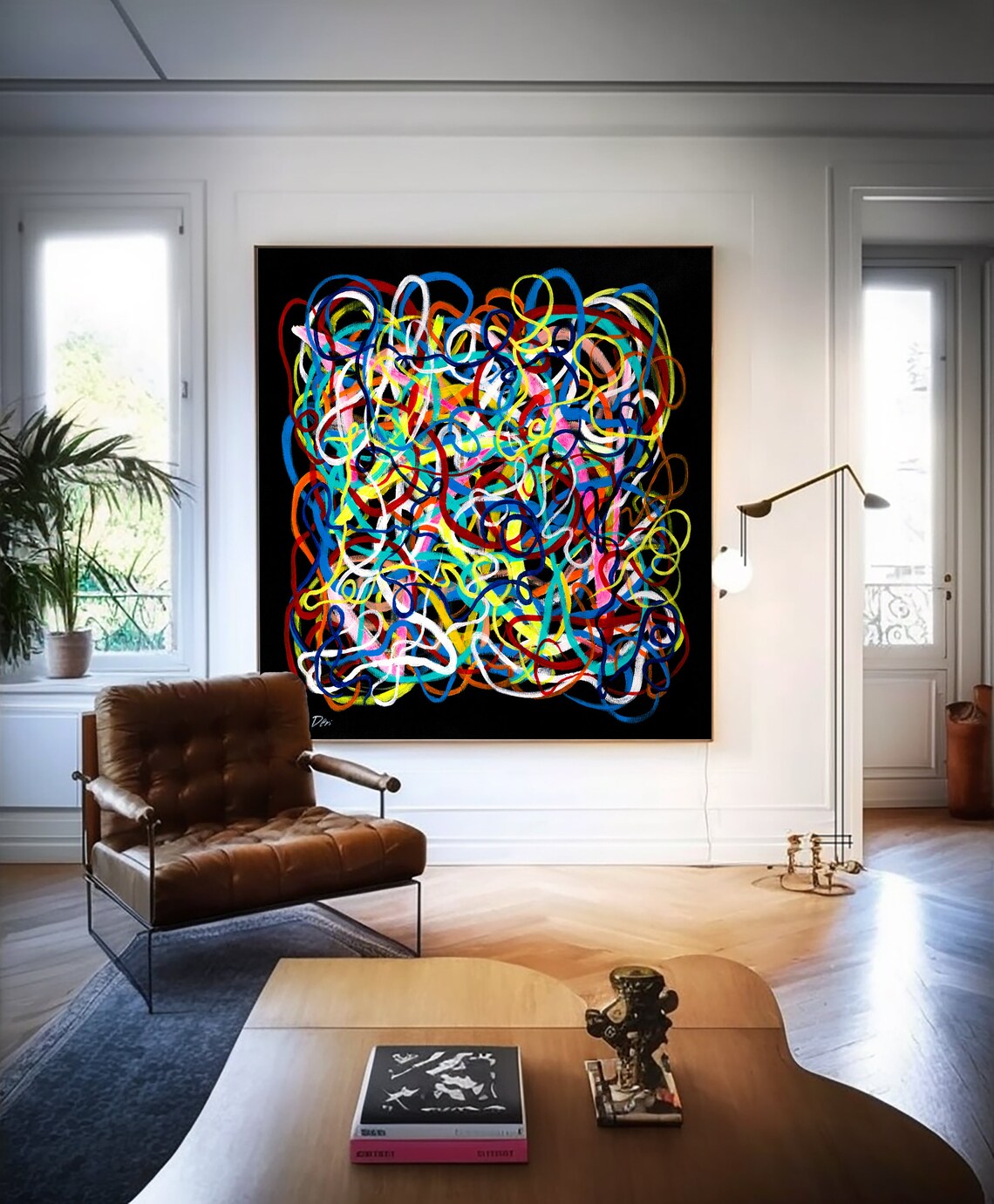 Abstract Intersections Art Print, Colorful Modern - Image 3