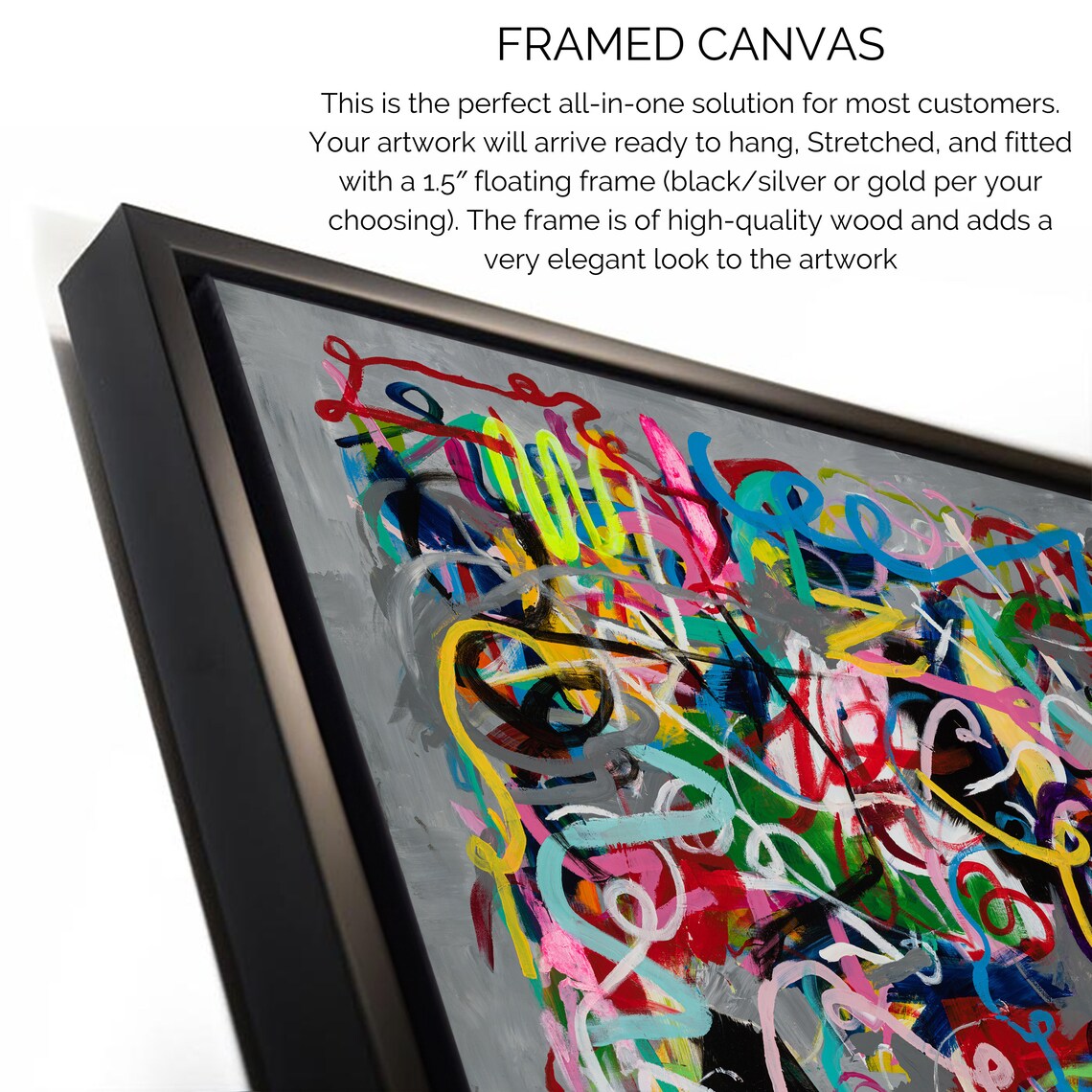Colorful Abstract Modern Painting, Living Room Art Print - Image 3