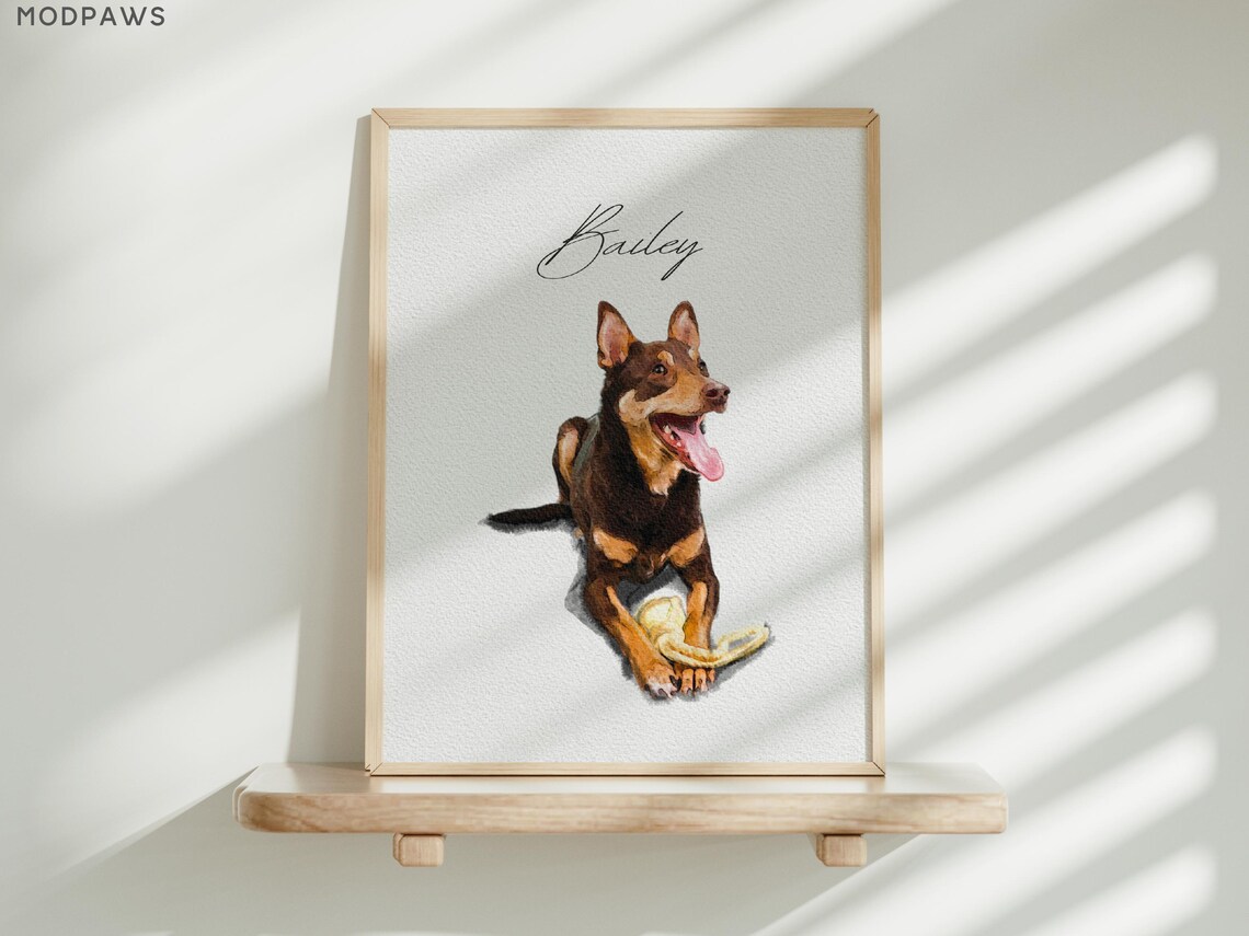 Custom Watercolor Portraits Pet Photo Art Print