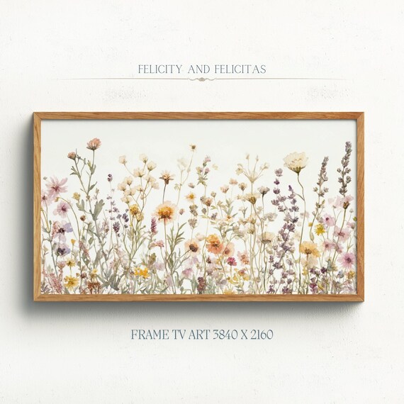 Abstract Wildflower Meadow Watercolor Summer Floral Field Wall Art