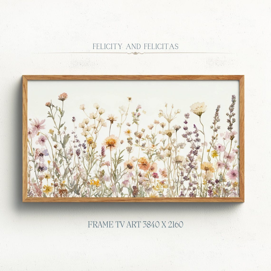Abstract Wildflower Meadow Watercolor Summer Floral Field Wall Art
