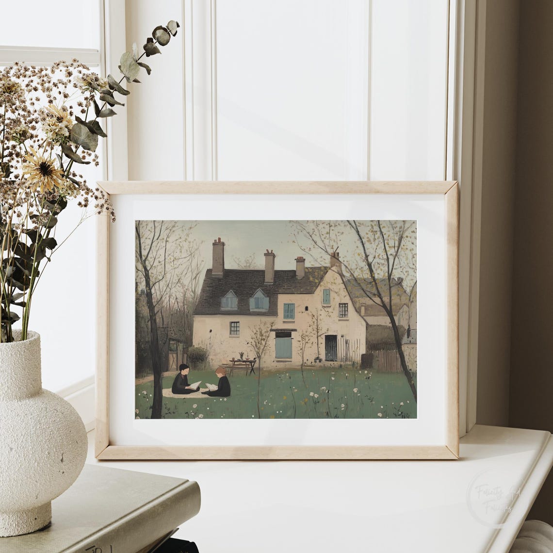Instant Download Info Card with Country Cottage Artwork Preview Print - Image 4