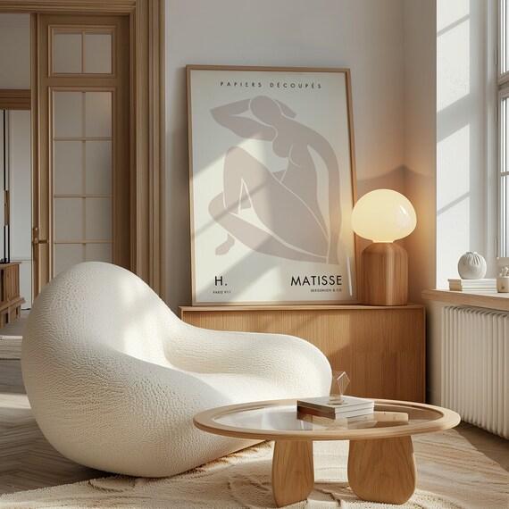 Matisse Neutral Print Beige Henri Matisse Wall Art Mid Century Modern Matisse Abstract Woman Exhibition Poster Minimalism Neutral Home Decor