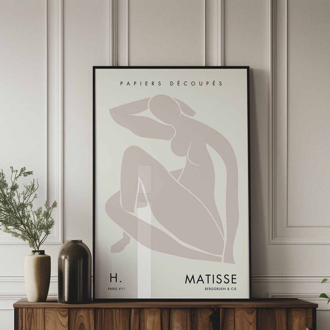 Matisse Papiers Decoupes Beige Reclining Woman Silhouette Poster - Image 3
