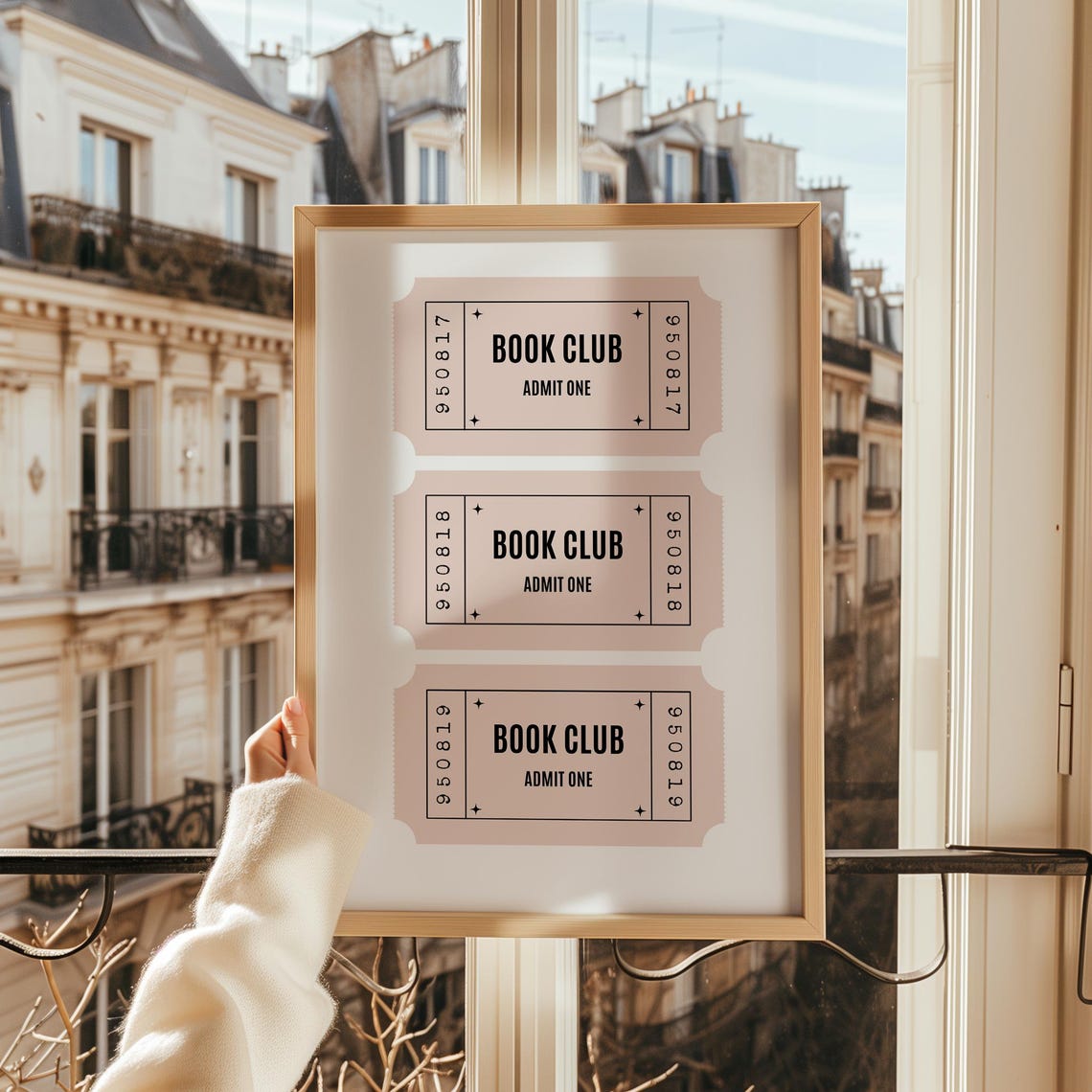 Book Club Admit One Retro Ticket Poster for Book Lovers Decor