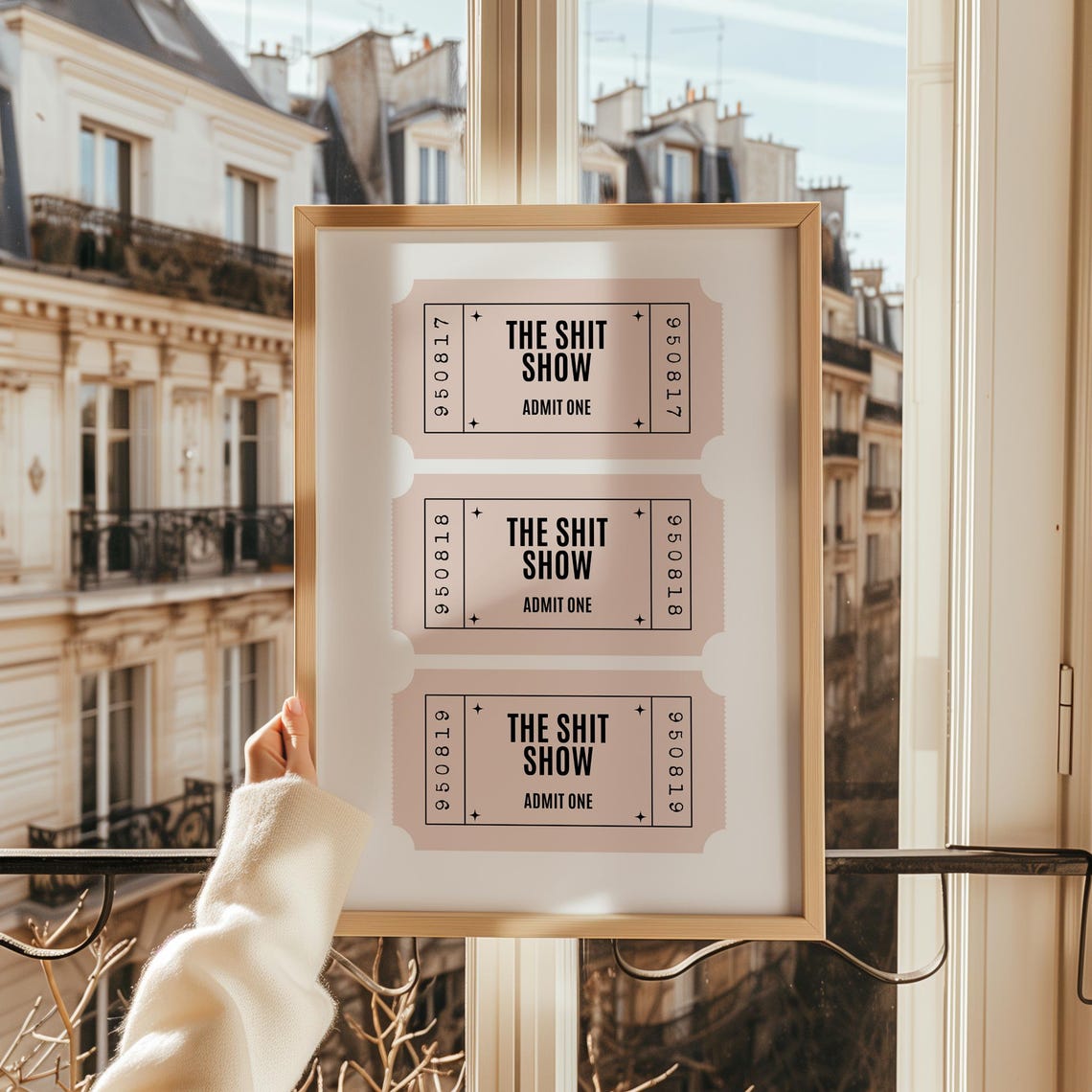 The Shit Show Admit One Funny Retro Ticket Poster for Dorm Decor