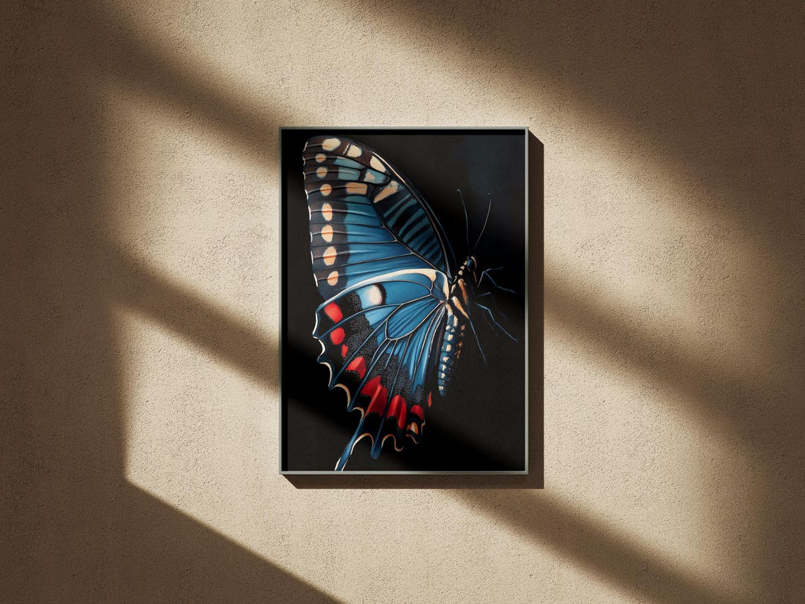Butterfly Wall Art Butterfly Print Butterfly Wings Art Print Illustration Butterfly Poster Modern Butterfly Insect Wall Art - Image 2