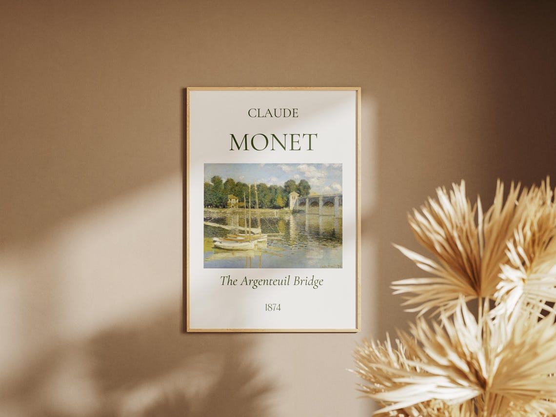 Claude Monet Art Print The Argenteuil Bridge Monet Exhibition Poster Monet Painting Vintage Home Poster Famous Artist Posters - Image 5