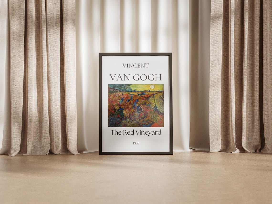 Van Gogh The Red Vineyard 1888 Harvest Sunset Field Workers Poster - Image 4