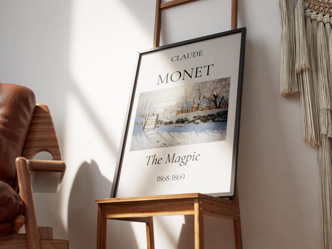 Claude Monet Art Print The Magpie Monet Exhibition Poster Monet Painting Vintage Home Poster Snow Landscape Art Impressionist Art - Image 2