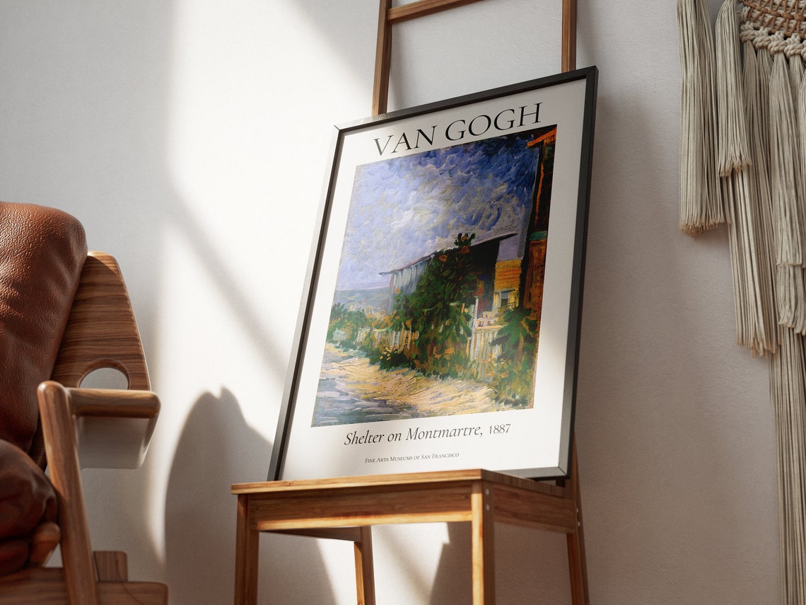 Van Gogh Art Print Shelter On Montmartre Van Gogh Exhibition Poster Van Gogh Painting Landscape Artwork Museum Poster - Image 7
