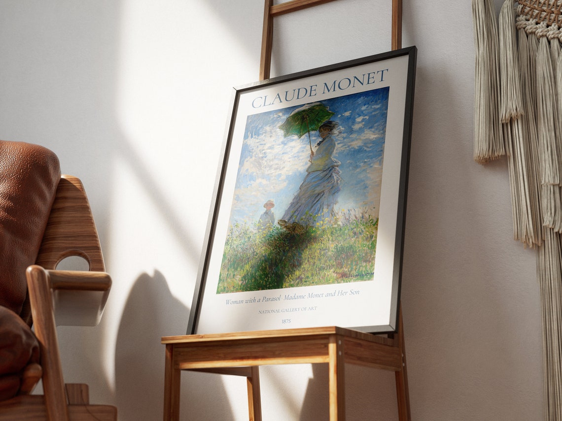 Claude Monet Art Print Madame Monet And Her Son Monet Exhibition Poster Monet Paintings Woman With A Parasol Famous Artist Posters - Image 4