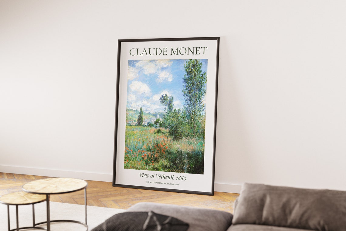 Claude Monet Art Print View Of Vtheuil Monet Exhibition Poster Monet Painting Vintage Home Poster Famous Artist Posters - Image 4