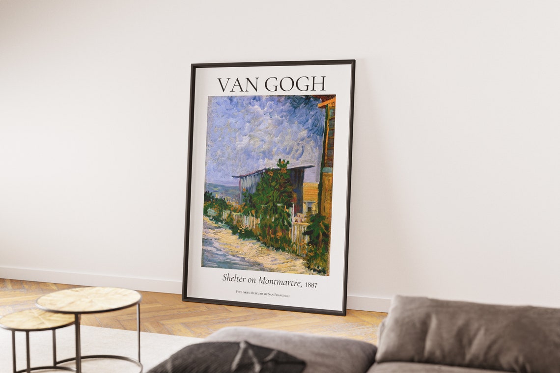 Van Gogh Art Print Shelter On Montmartre Van Gogh Exhibition Poster Van Gogh Painting Landscape Artwork Museum Poster - Image 2