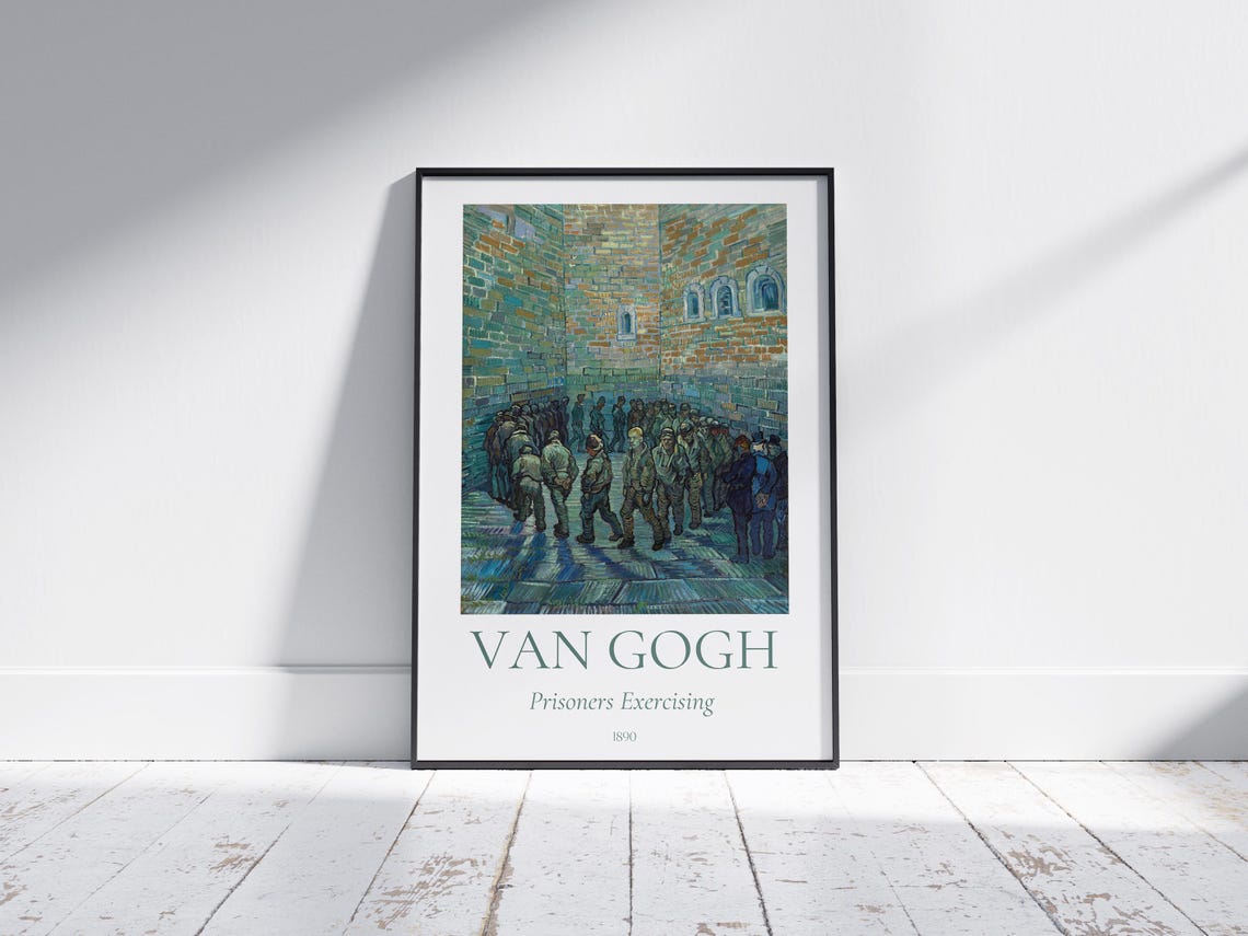 Van Gogh Prisoners Exercising 1890 Prison Courtyard Art Print Poster - Image 7