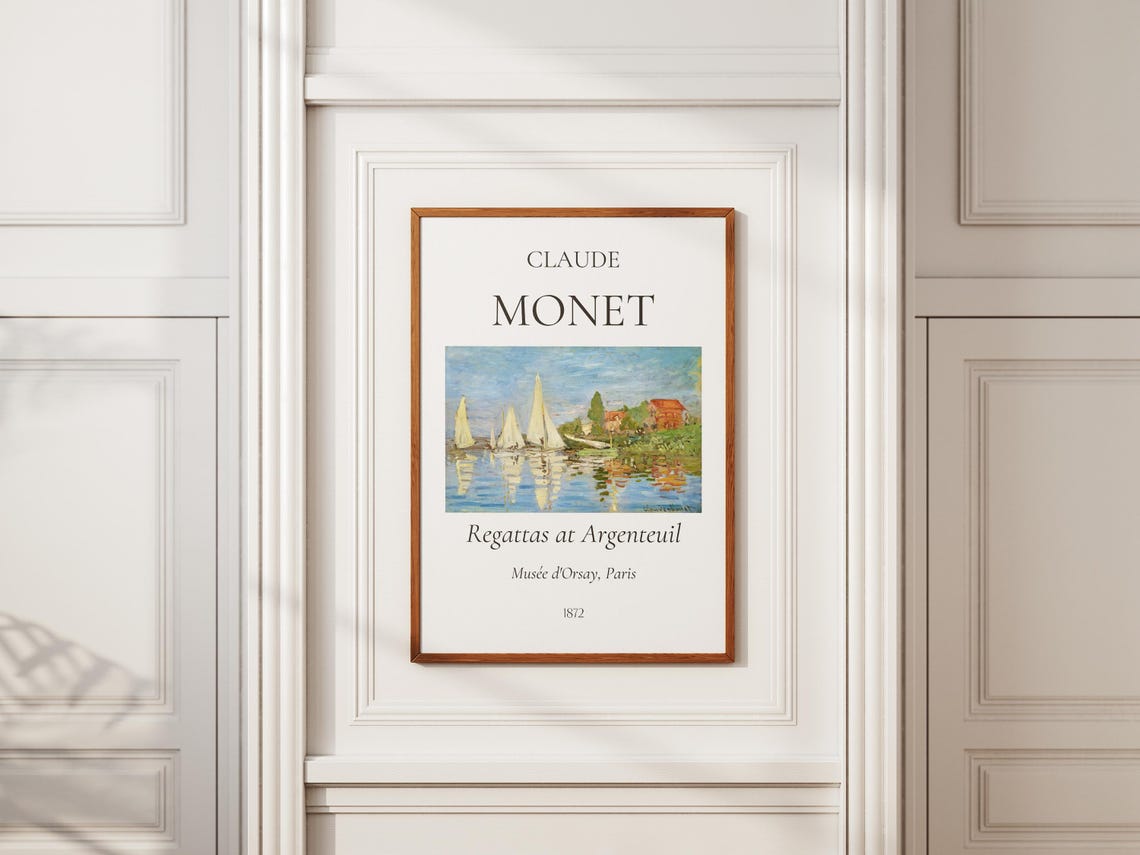 Claude Monet Art Print Regattas At Argenteuil Monet Exhibition Poster Monet Painting Vintage Home Poster Impressionist Art - Image 5