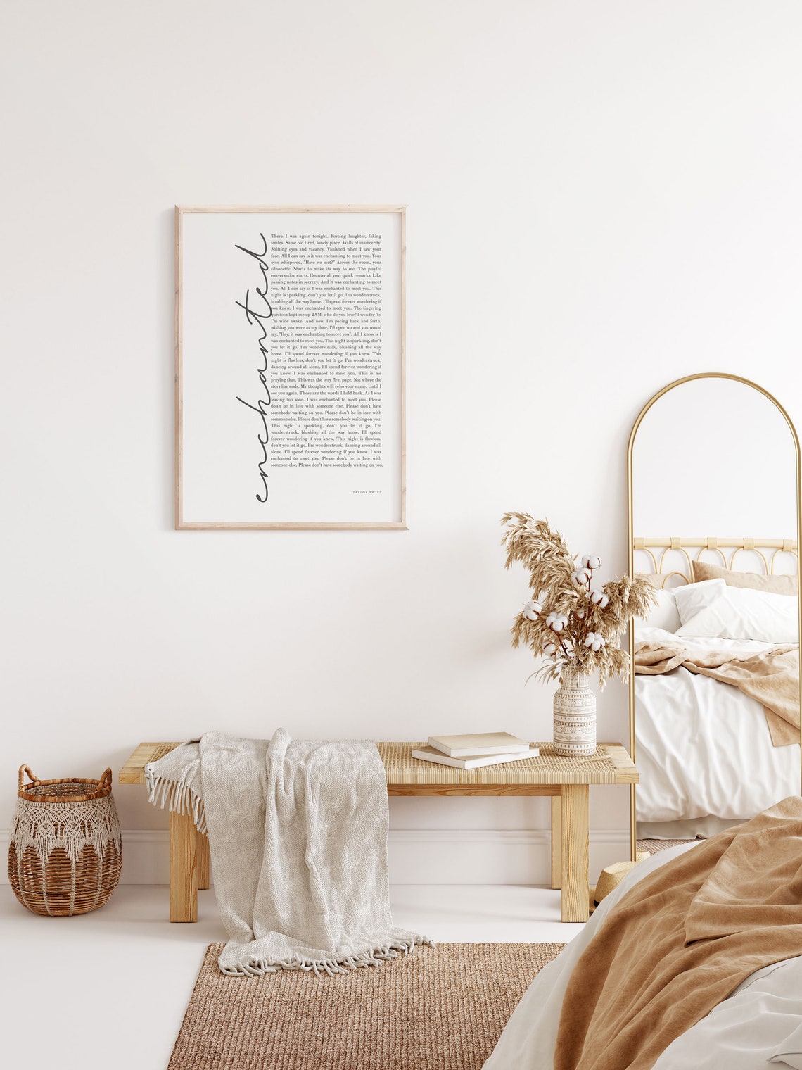 Enchanted Taylor Swift Lyrics Vertical Script Swiftie Wall Art - Image 3