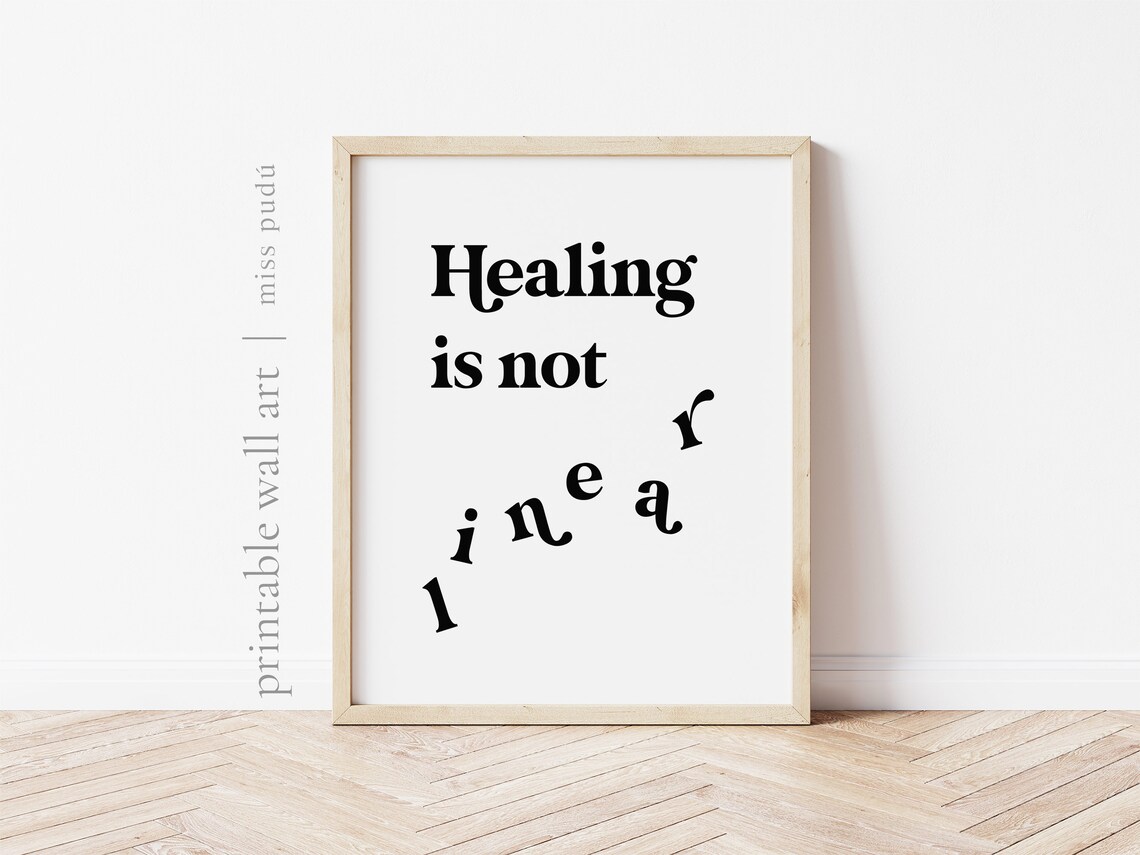 Healing Is Not Linear Mental Health Poster Playful Scattered Letter Design - Image 2