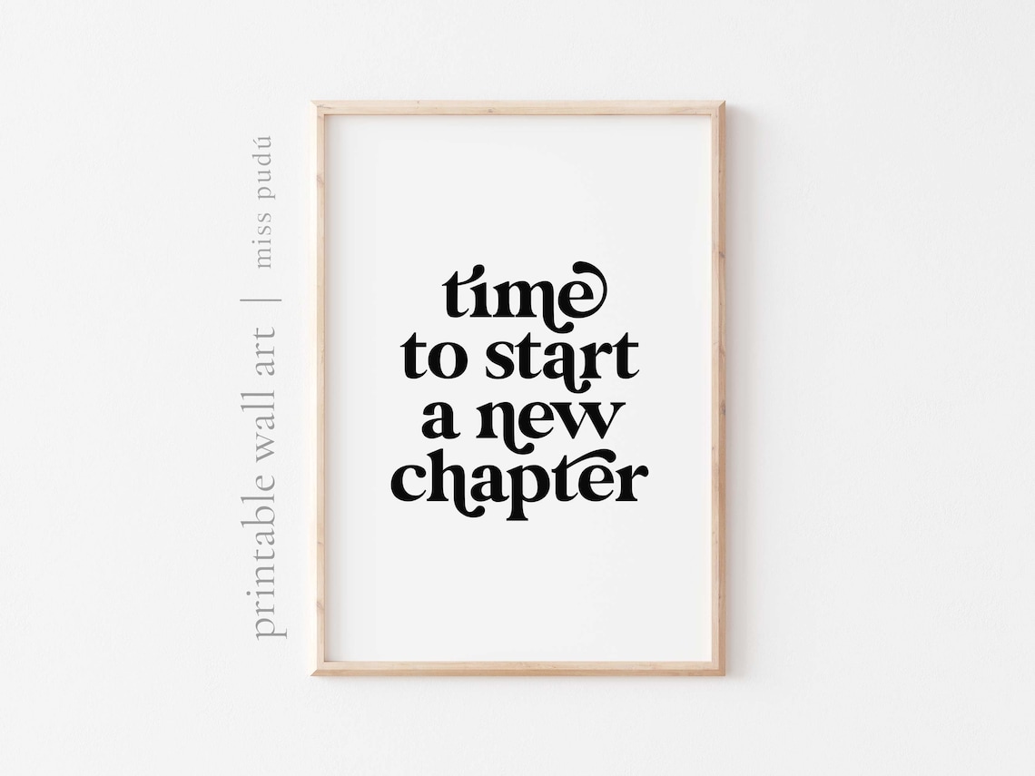 New Chapter Positive Affirmation Poster, Typography