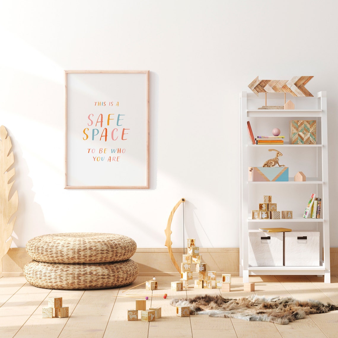 This Is a Safe Space To Be Who You Are Colorful Quote Poster - Image 2