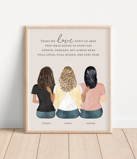 Loss Of Sister Memorial Print Sibling Loss Gift Personalized Angel Sister Art In Loving Memory Sister In Heaven Sibling Condolence Gift