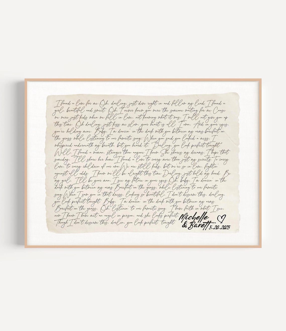 Wedding Song Lyrics Personalized Couple Name Date Art Poster