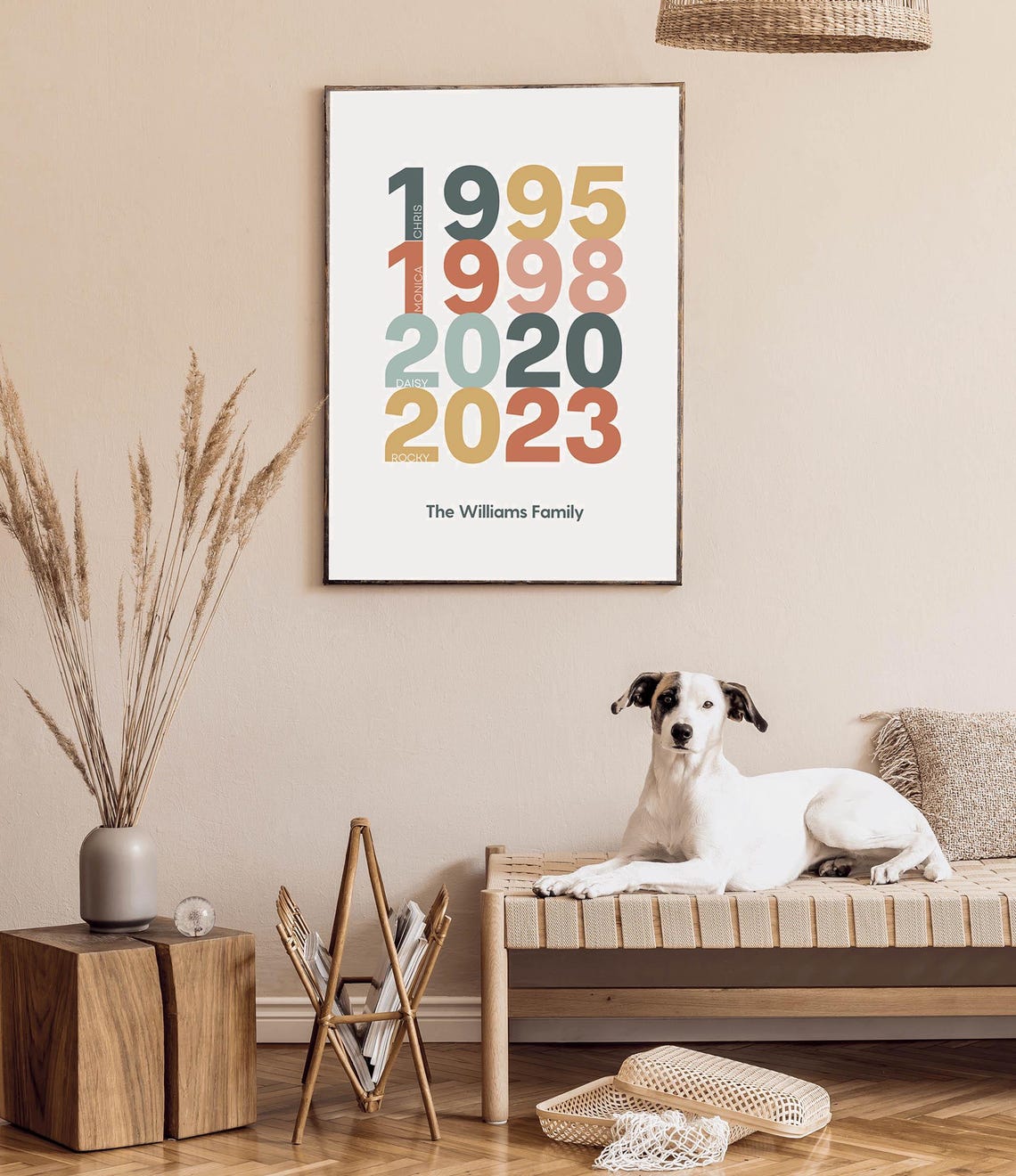 Family Birth Years Number Collage Personalized Gift Art Poster - Image 2