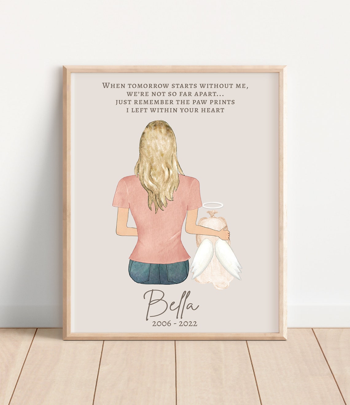 Dog Memorial Portrait Custom Dog Gift Personalized Dog Memorial Loss Of Dog Maltese Gift Maltese In Heaven Gifts Pet Loss Gift Ideas