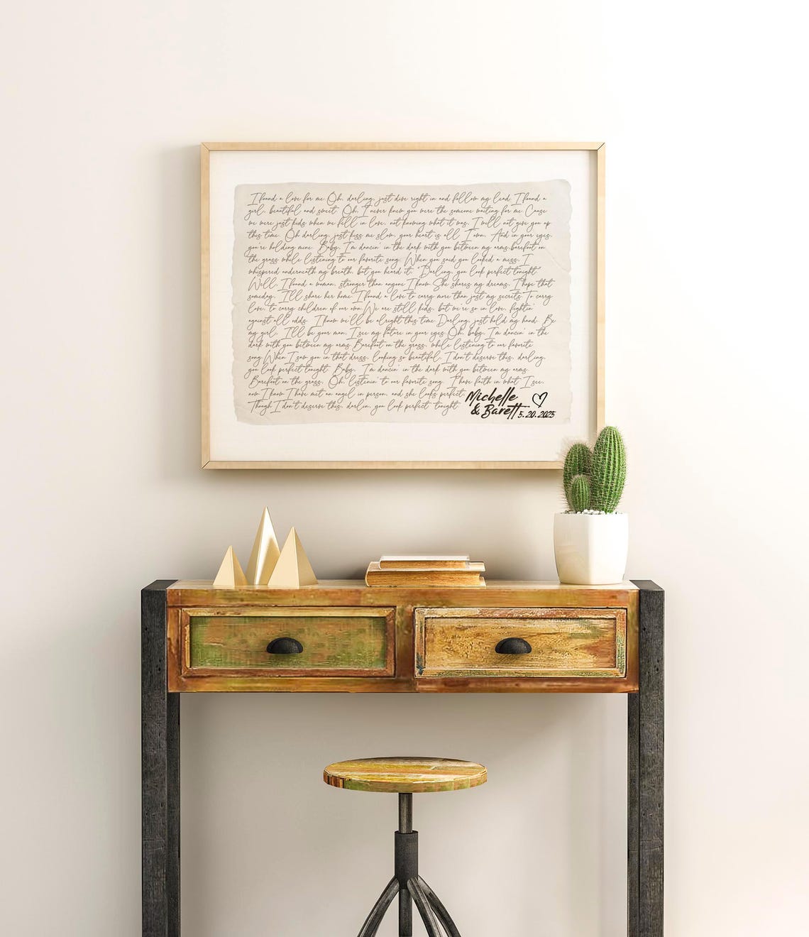 First Dance Song Lyrics Custom Wedding Date Keepsake Art Poster - Image 2