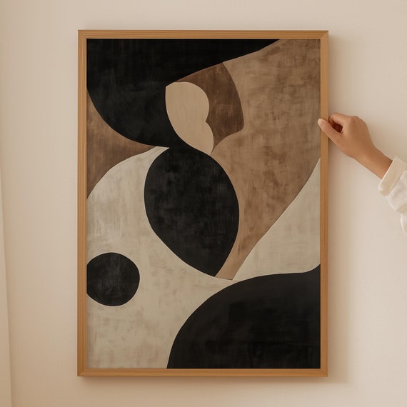 Geometric Wabi Sabi Art Print Neutral Beige Japandi Wall Art Large Japanese Wall Art For Aesthetic Room Decor Abstract Japandi Poster