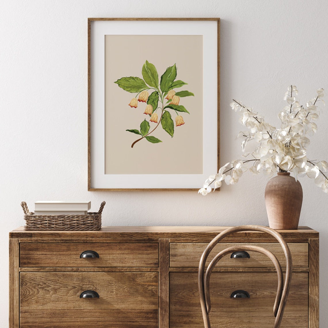 Bell Flower Neutral Botanical Wall Art Print - Image 3